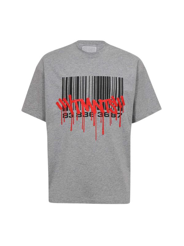 Vtmnts T-Shirt Barcode Drip Grey