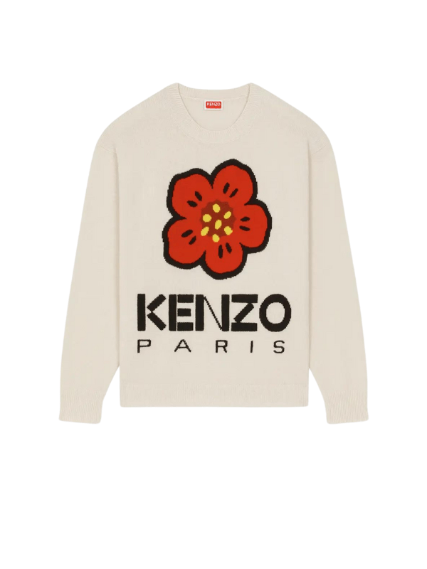 Kenzo Sweater Bold Flower Logo Cream