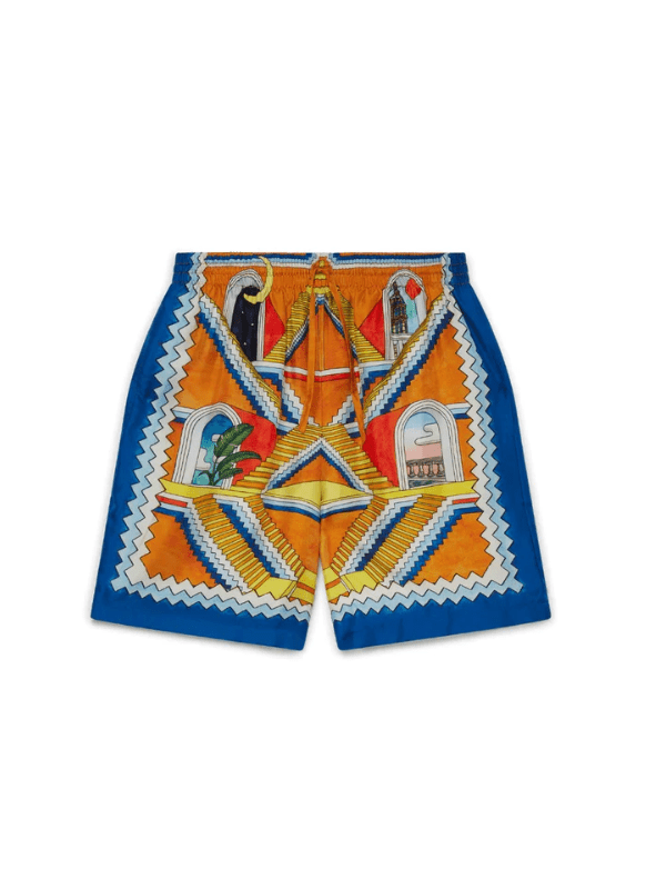 Casablanca Shorts Silk Twill Escalier Infini