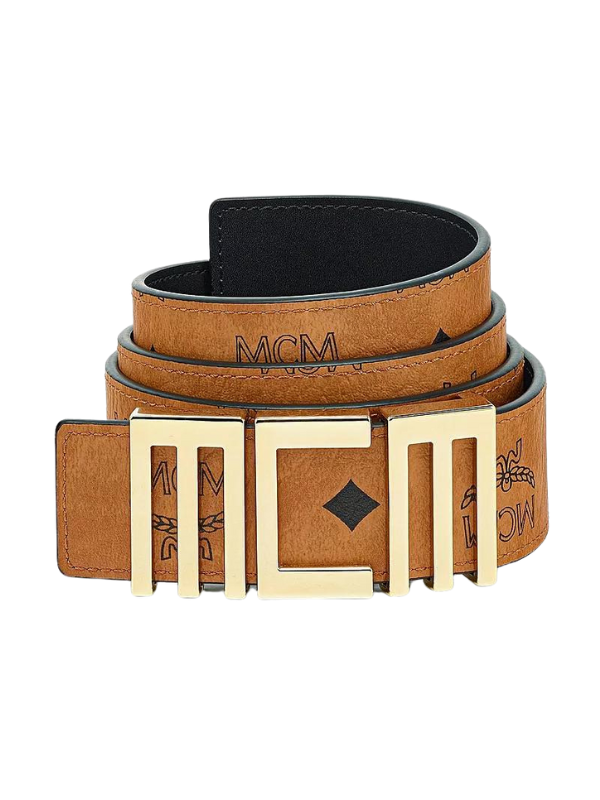 Mcm Belt Tech Bold Logo Cognac