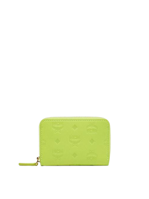 Mcm Wallet Aren Eb Zip Logo Lime