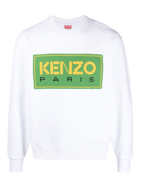 Kenzo Sweater Block Logo White - AL Capone PremiumClothingHoodies And Sweats982-75