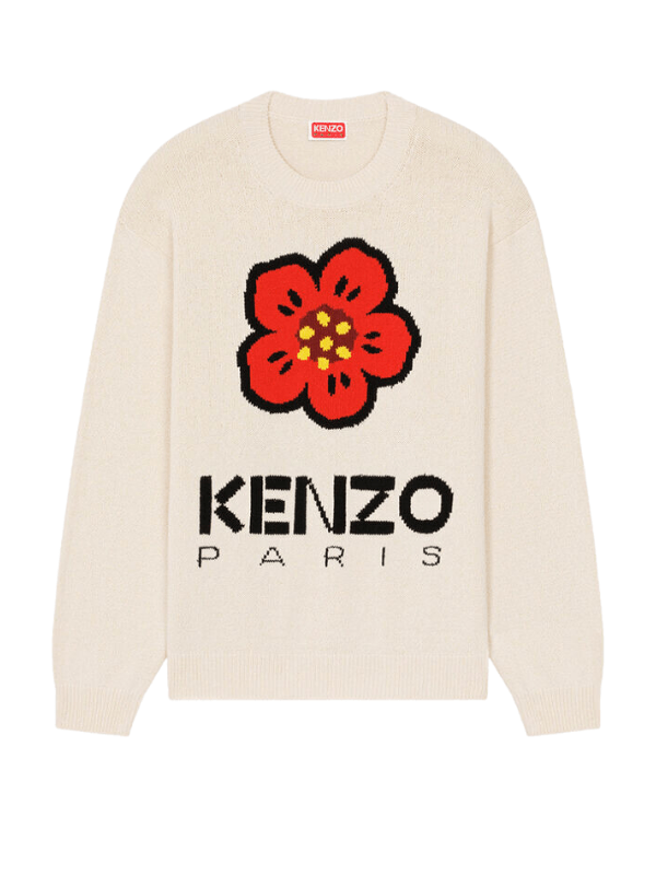 Kenzo Sweater Logo Flower Off-White