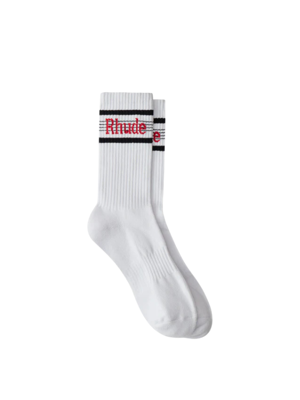 Rhude Socks Speed Stripe White-Red