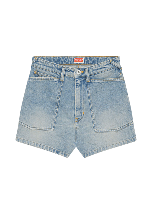 Kenzo Shorts Ladies Denim Dirty Blue