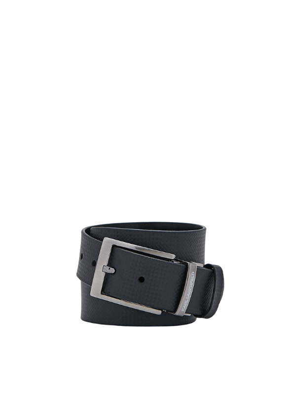 Karl Lagerfeld Belt Chrome Buckle Black