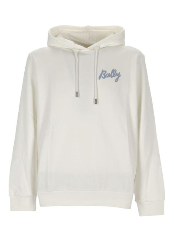 Bally Sweater Mini Logo Hoodie White - AL Capone PremiumClothingHoodies And Sweats1271-6