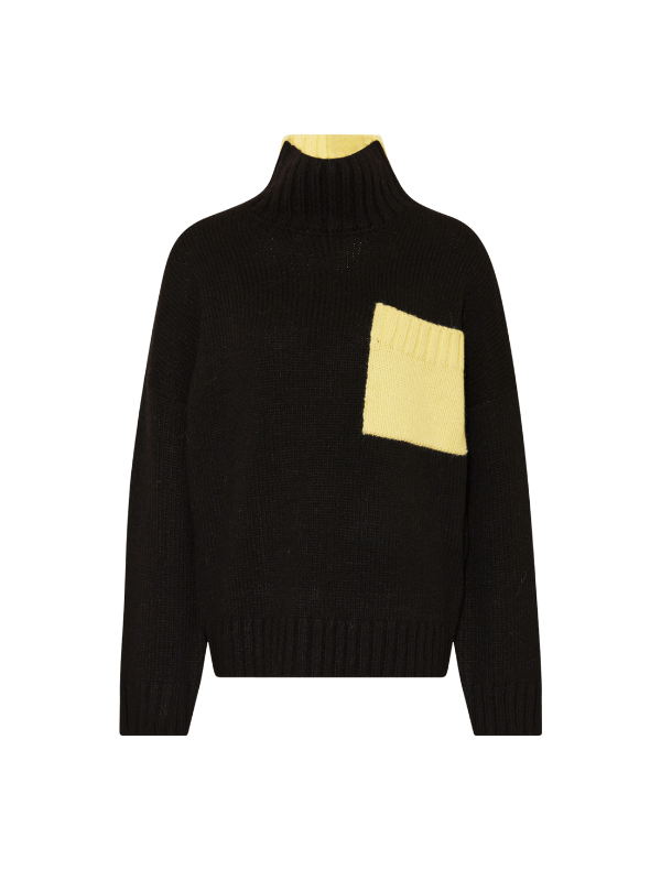 Jw Anderson Sweater Contrast Patch Pocket Black-Mint