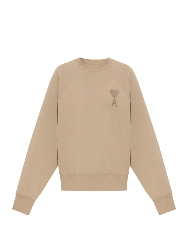 Ami  Sweater Logo Mono Beige