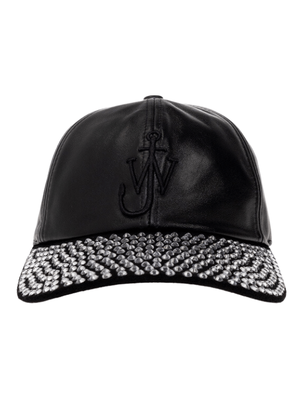 Jw Anderson Cap Baseball Leather Studd Black