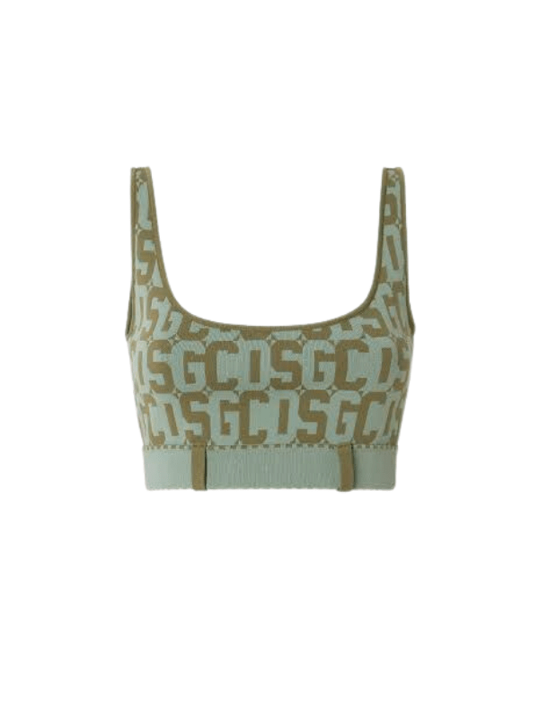 Gcds  T-Shirt Boob Tube  Allover Print Olive