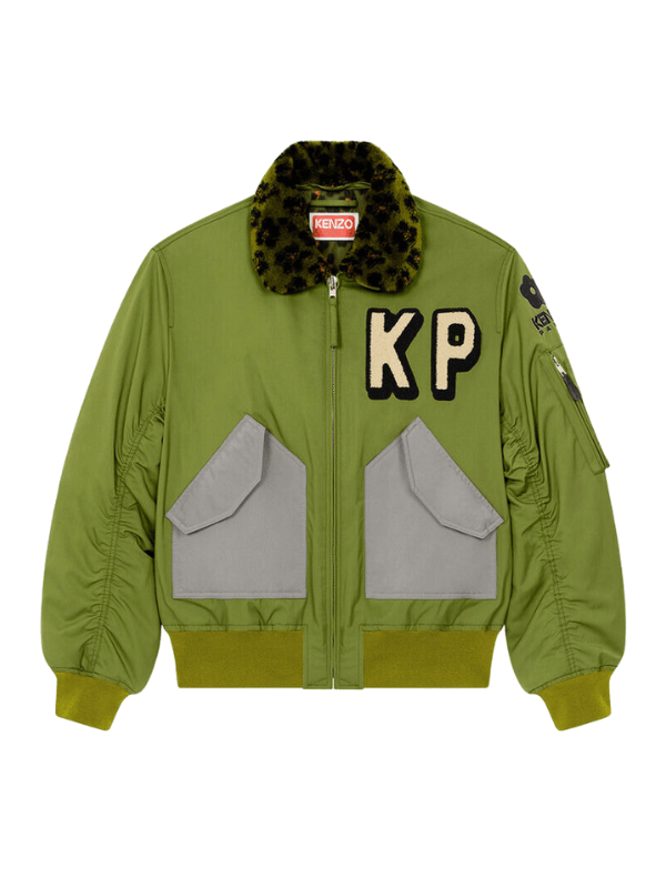 Kenzo Jacket Bomber Logo Kp Khaki - AL Capone PremiumClothingJackets983-23