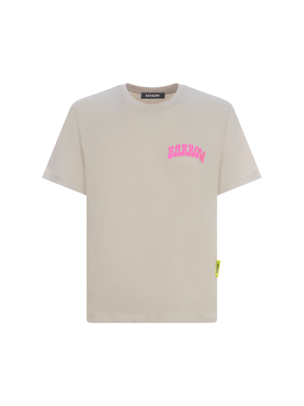 Barrow T-Shirt Arch Logo Pink-Turtledove - AL Capone PremiumClothingT-Shirts1060-105