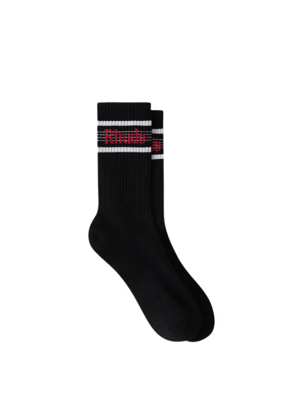 Rhude Socks Speed Stripe Black-Red