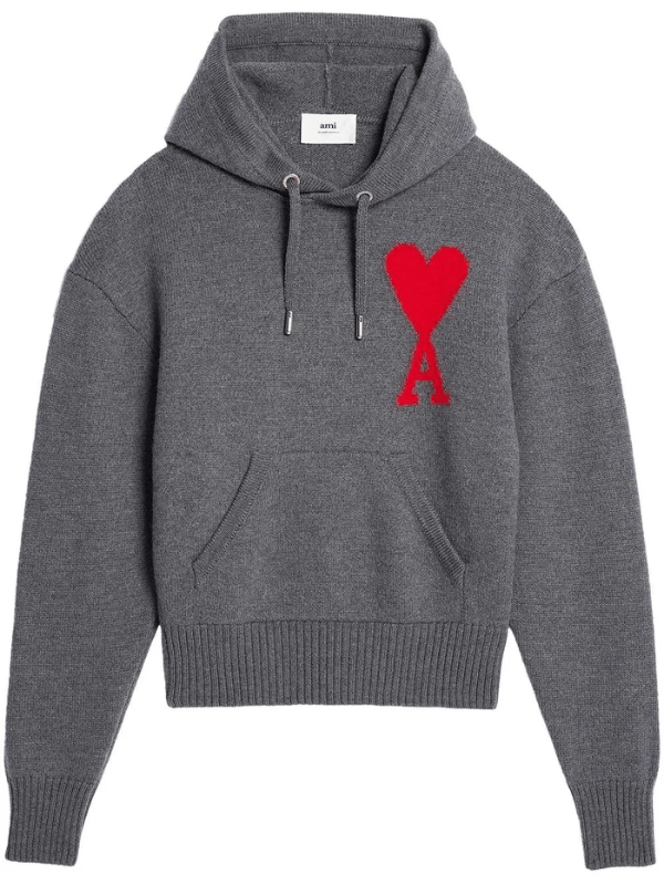 Ami Hoodie Logo Red-Grey - AL Capone PremiumClothingHoodies And Sweats862-57