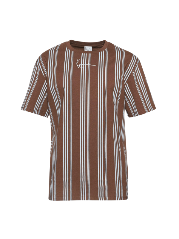 Karl Kani T-Shirt Striped Logo Brown-Light Blue - AL Capone PremiumClothingT-Shirts1097-54