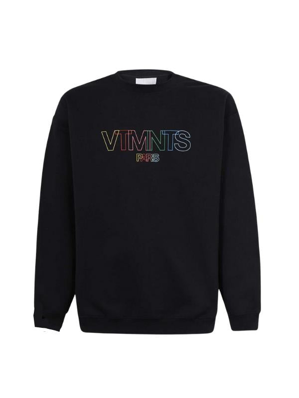 Vtmnts Sweater Outline Logo Black