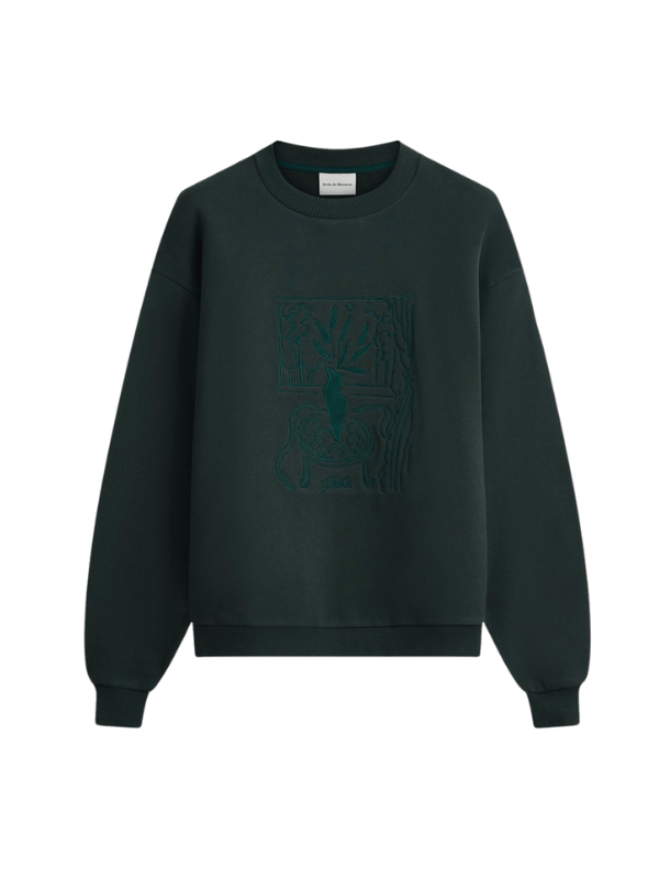 Drole De Monsieur Sweater Gueridon Embroidery Bottle Green