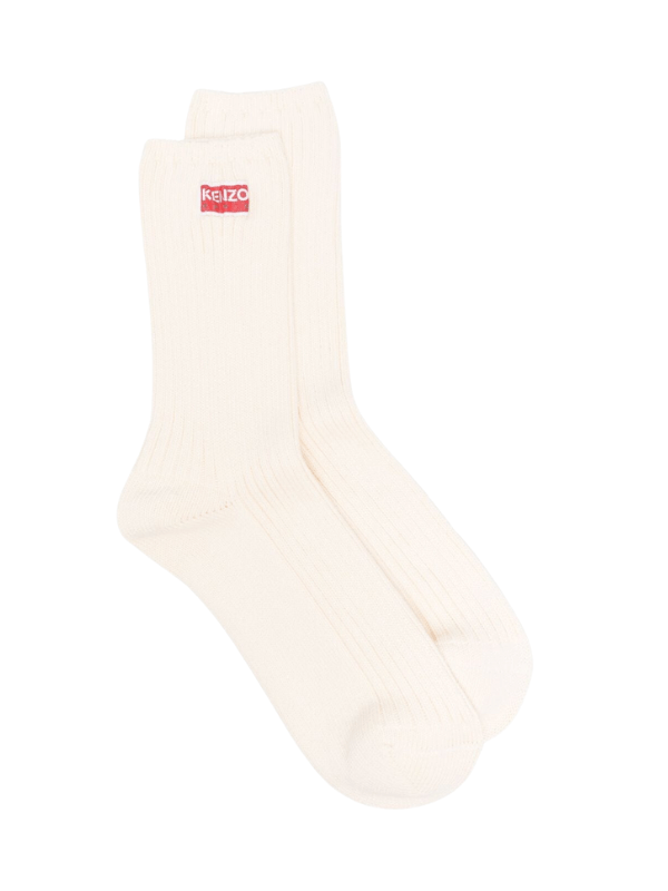 Kenzo Socks Top Logo Off-White