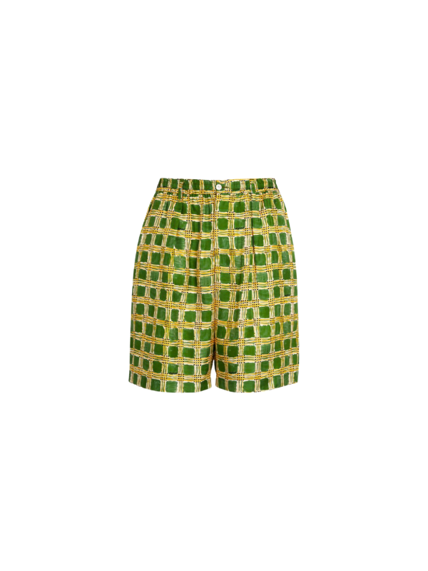 Marni Shorts Check Fields Green-Beige