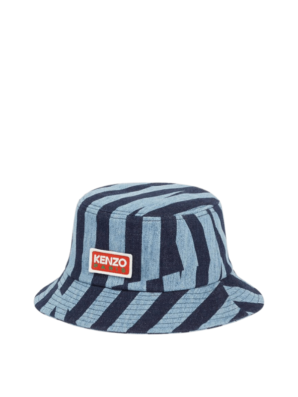 Kenzo Bucket Hat Stripes Denim Blue