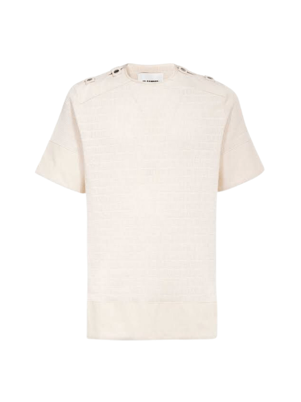 Jil Sander T-Shirt Shoulder Studs Off-White