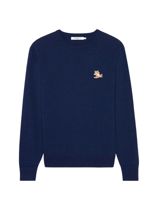 Maison Kitsune Sweater Fox Patch Navy