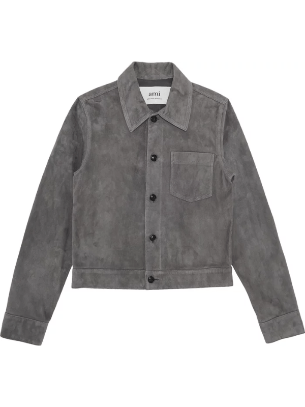 Ami Jacket Suede Leather Stone Grey - AL Capone PremiumClothingJackets861-11