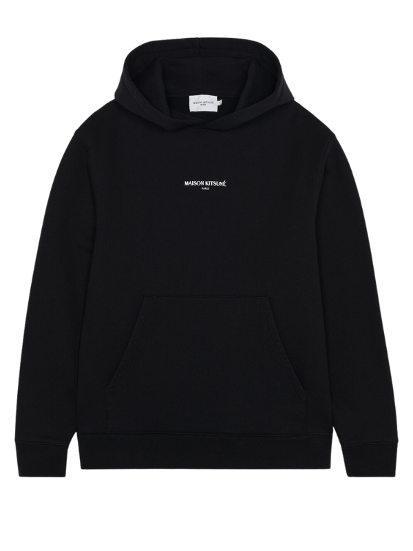 Maison Kitsune Sweater Embroided Logo Black