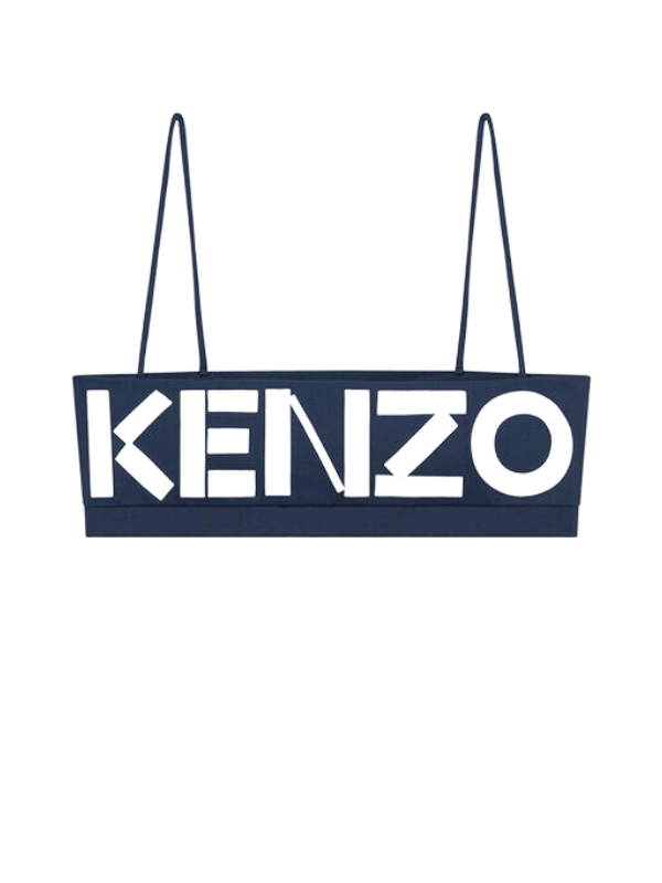 Kenzo Bra Croptop Logo Midnight Blue-White