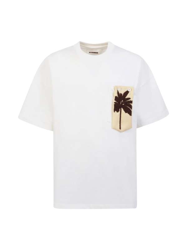 Jil Sander T-Shirt Pocket Palm White - AL Capone PremiumClothingT-Shirts1324-11