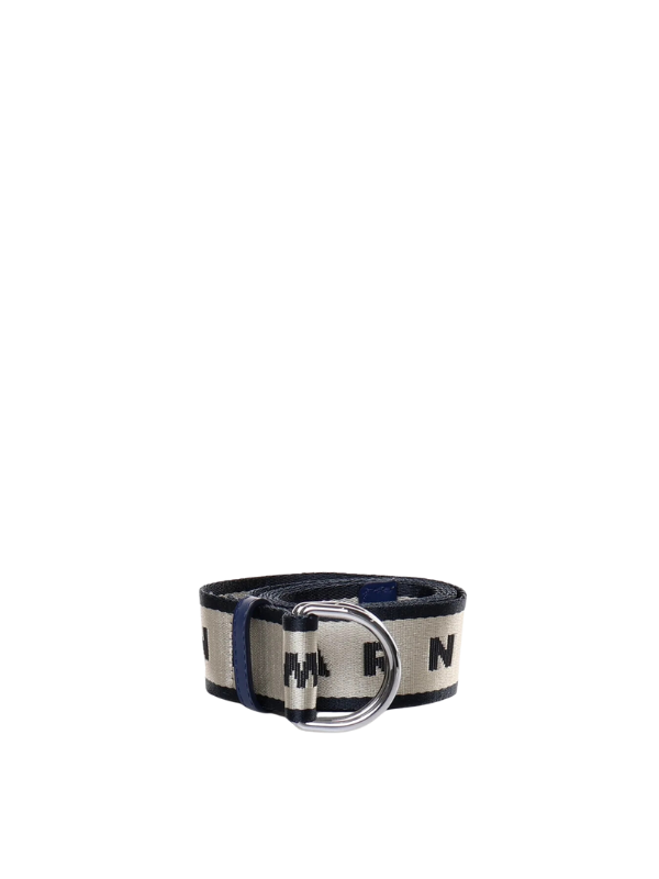 Marni Belt Logo Off White-Navy