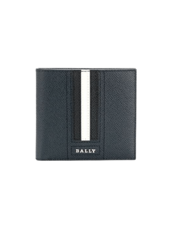 Balley Wallet Stripe Logo White-Black