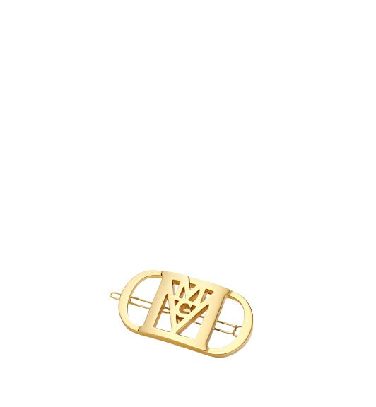 Mcm Hair Pin Logo Gold