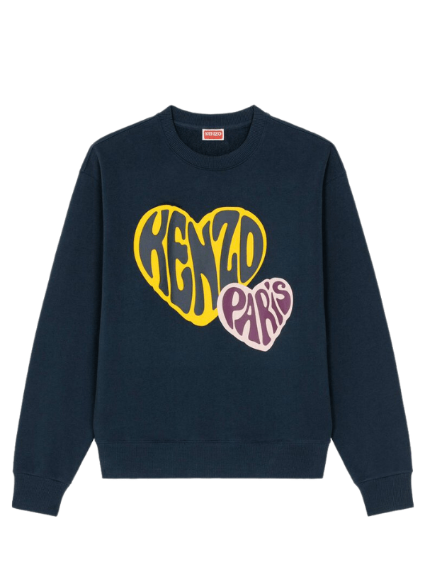 Kenzo Sweater Heart Logo Midnight Blue