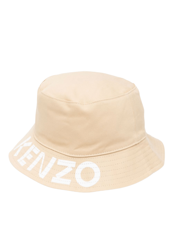 Kenzo Bucket Hat Logo Beige