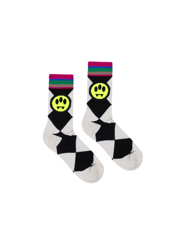 Barrow Socks Check Logo Black-White