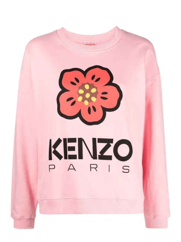 Kenzo Sweater Ladies Bold Logo Faded Pink