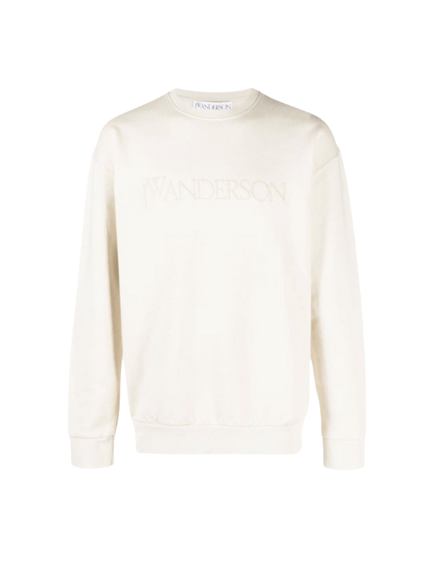 Jw Anderson Sweater Embroided Logo Beige