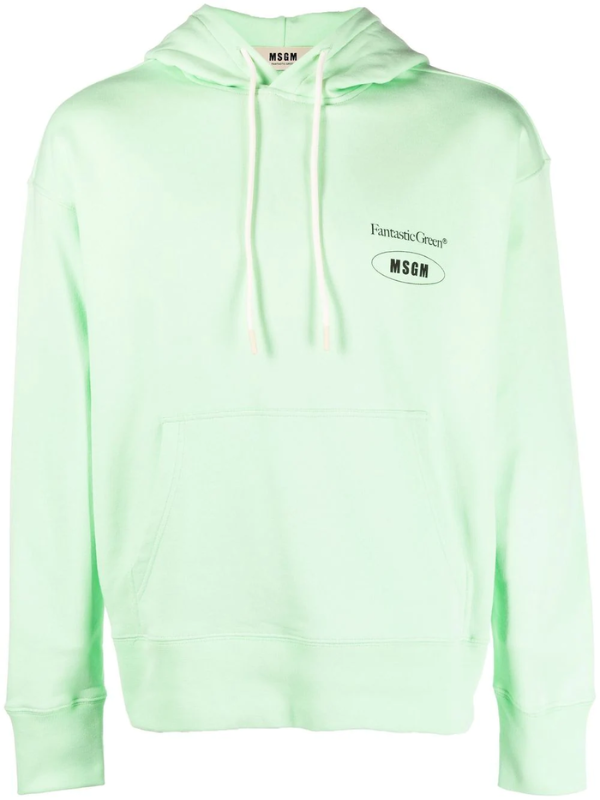 Msgm Hoodie Front Logo Mint