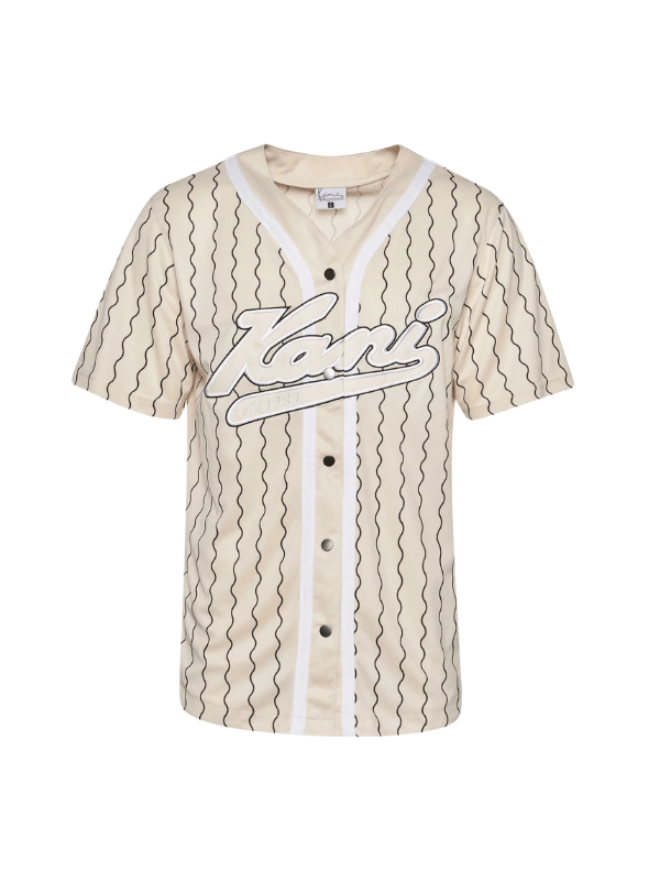 Karl Kani T-Shirt Varsity Ziczac Pinstripe Off-White - AL Capone PremiumClothingT-Shirts1097-47