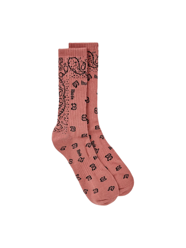 Rhude Socks Bnadana Jacquard Mauve