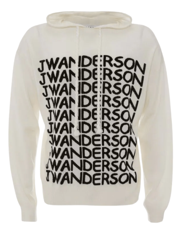 Jw Anderson Hoodie Repeat Logo White/Black - AL Capone PremiumClothingHoodies And Sweats1265-4