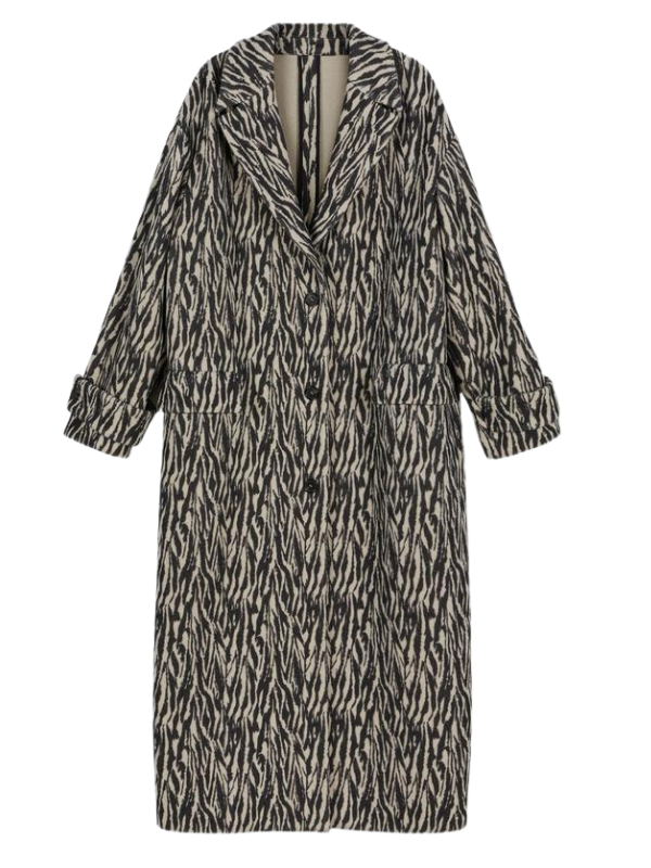 Msgm  Coat Printed Black