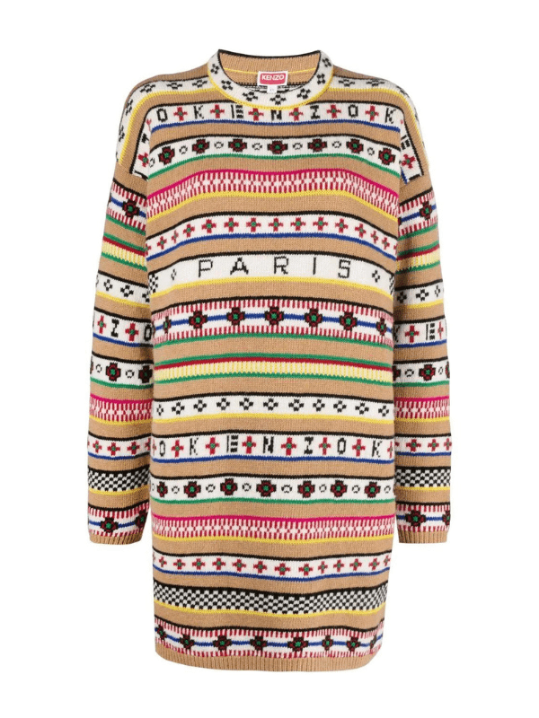 Kenzo Paris Navy & Pink Western-Style Dress – Size S main image 0