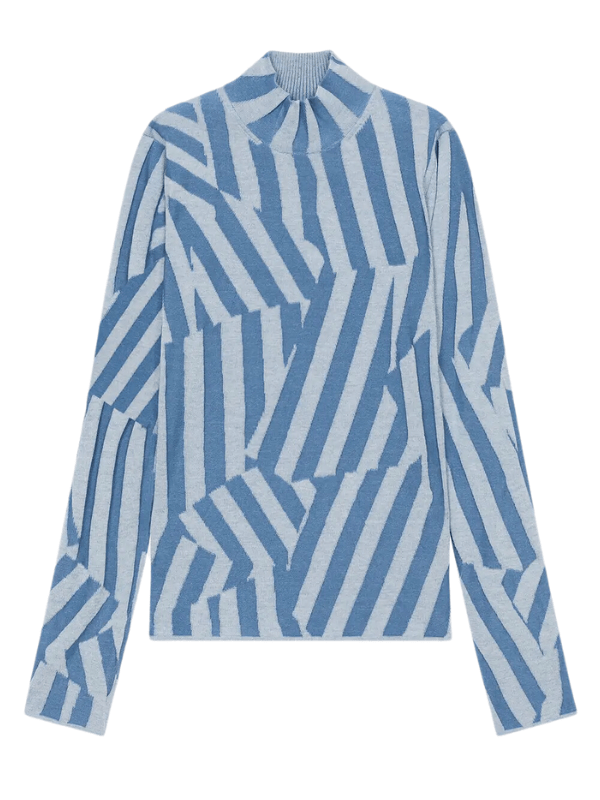 Kenzo Sweater Ladies Allover Stripes Cyan